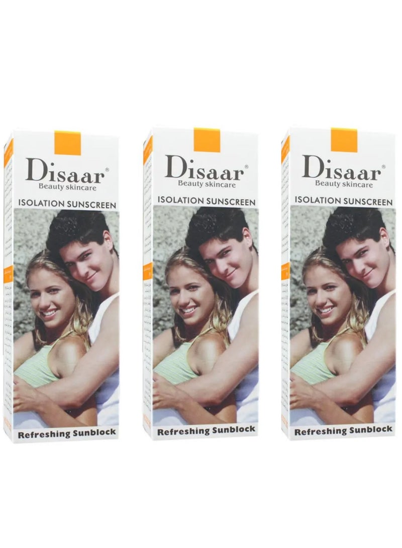 ديسار واقي شمس بعامل حماية 90 لتبييض البشرة 3 قطع 3*80 مل