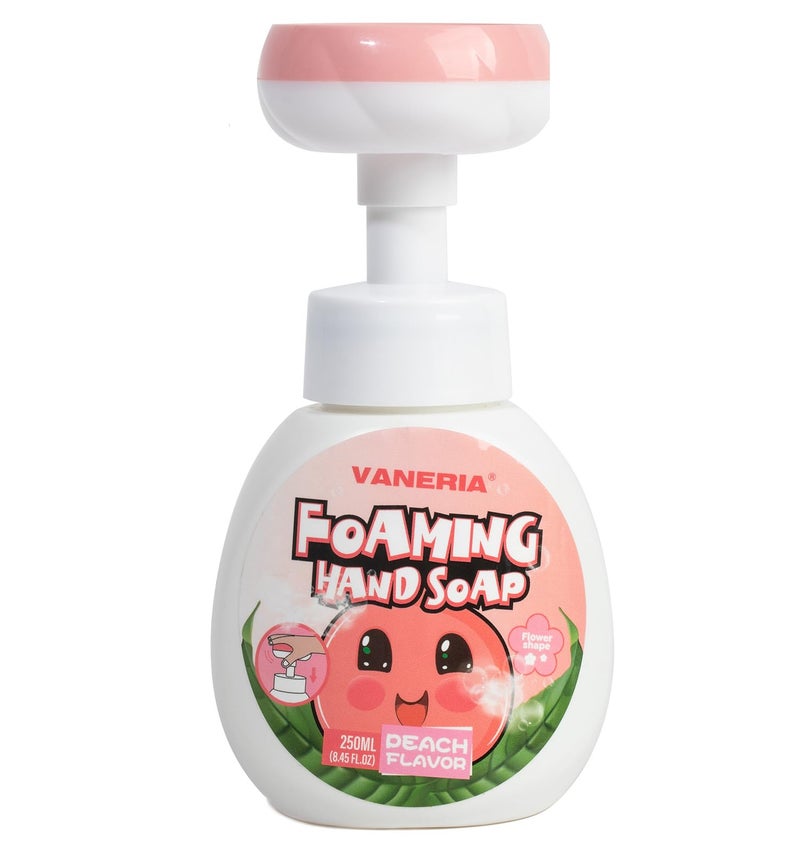 VANERIA Kids Foaming Hand Soap,Flower Stamp,Moisturizing and Gentle Hand Soap for Baby,Kids and Adults with Sensitive Skin 250ml/8.45 Fl Oz - Image 1