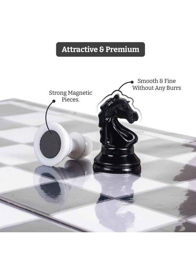 راتاناز مجموعة رقعة شطرنج مغناطيسية قابلة للطي من راتنا إكسبيرت مع قطع مغناطيسية للأطفال والكبار (13 × 13 بوصة، لوحة باللونين الأبيض والأسود) - Image 3