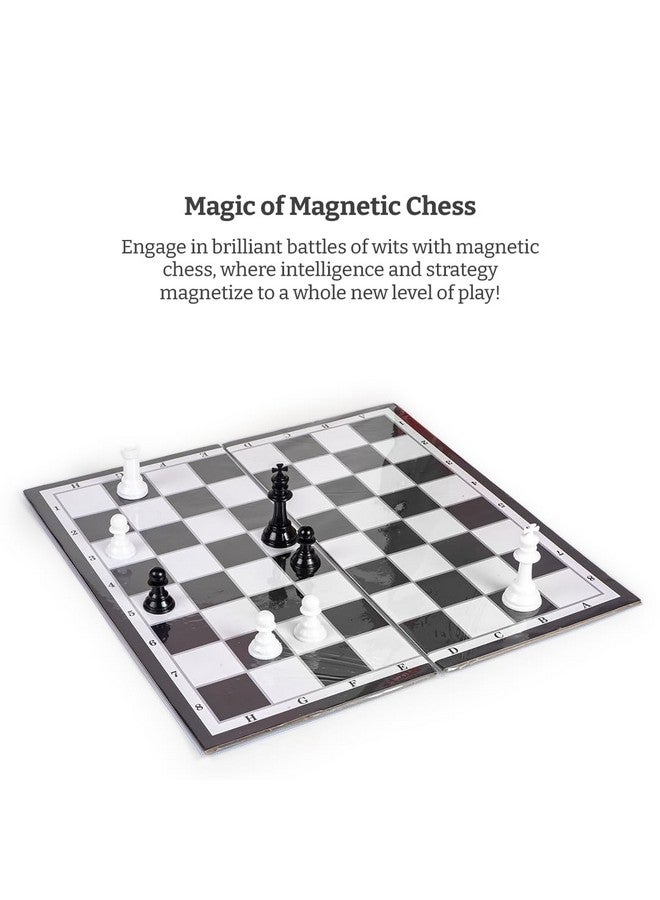 راتاناز مجموعة رقعة شطرنج مغناطيسية قابلة للطي من راتنا إكسبيرت مع قطع مغناطيسية للأطفال والكبار (13 × 13 بوصة، لوحة باللونين الأبيض والأسود) - Image 4