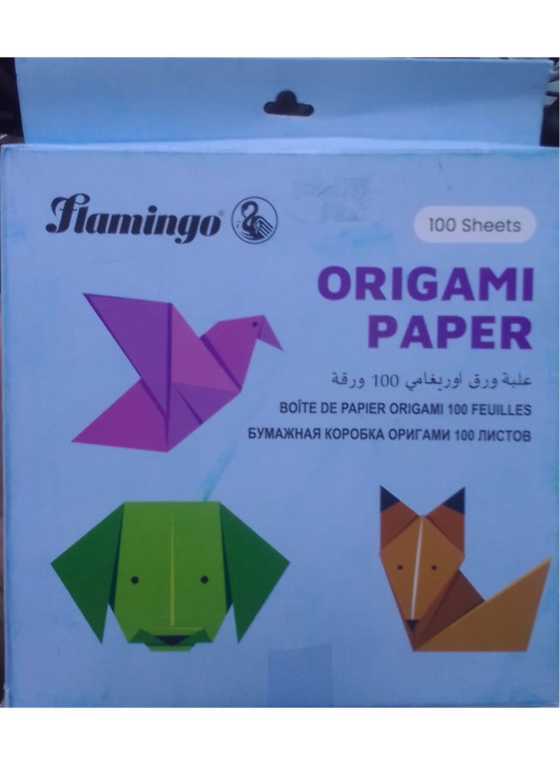 Flamingo 100 Sheets Origami Paper For Kids - Image 1
