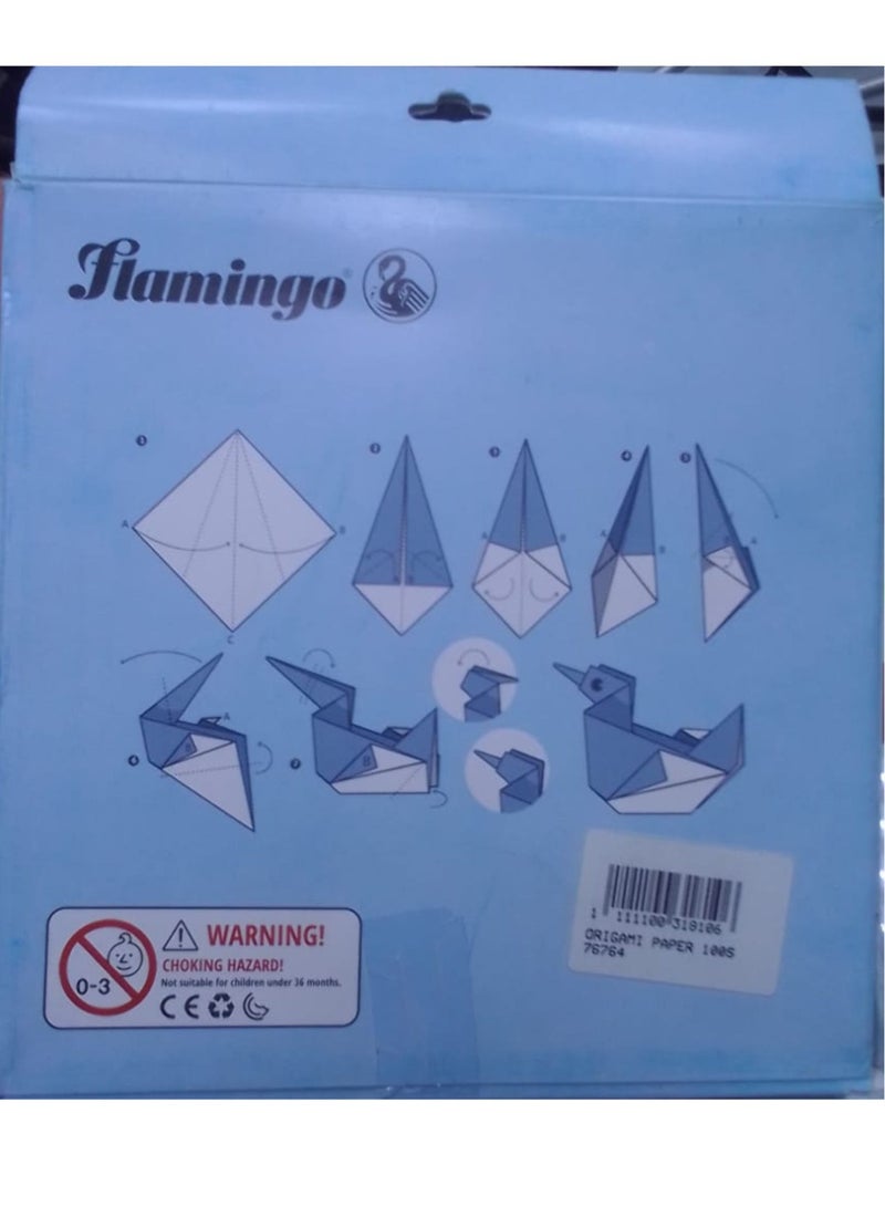 Flamingo 100 Sheets Origami Paper For Kids - Image 2