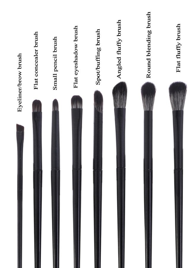 Arketa Cosmetics Eye Makeup Brush Set, 8 Pcs, Black - Image 2
