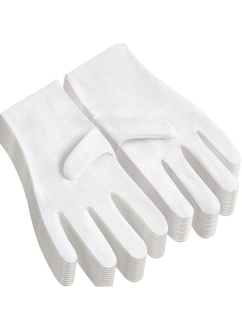 6 Pairs Cotton Gloves for Eczema and Dry Hands, Moisturizing Work Liners with Spa Benefits, Stretchy Fit for Sensitive Skin (White, One Size) - Image 1