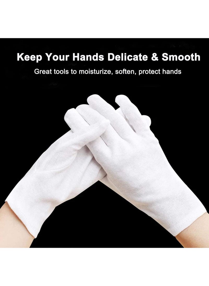 6 Pairs Cotton Gloves for Eczema and Dry Hands, Moisturizing Work Liners with Spa Benefits, Stretchy Fit for Sensitive Skin (White, One Size) - Image 5