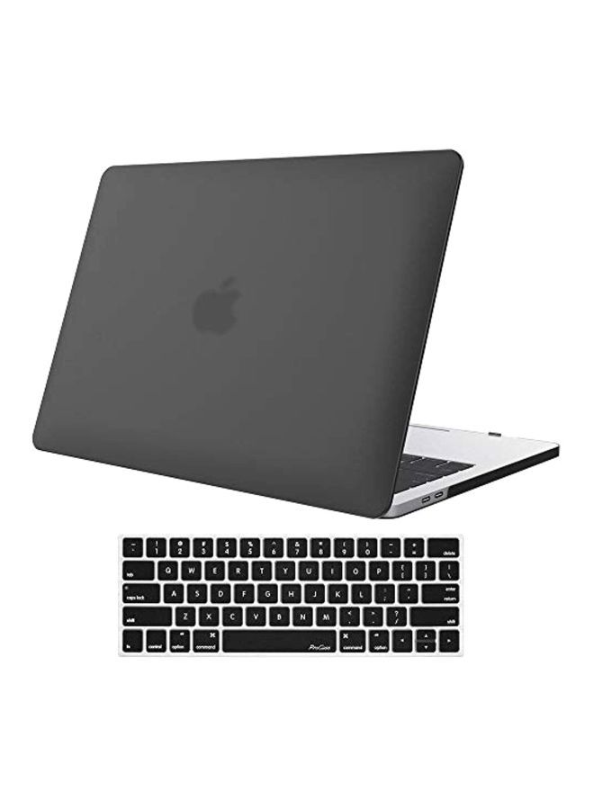 NIBEMINENT Hard Case Cover With Keyboard Skin For Apple MacBook Air 13 Inch Black