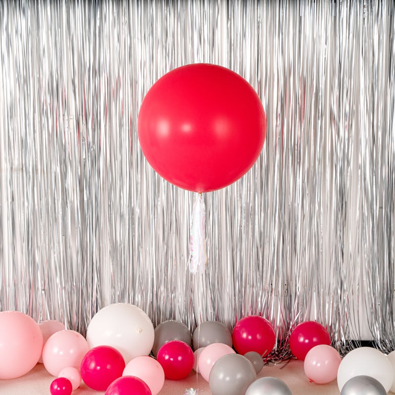 Restaurantware بالونات جومبو 36 بوصة من رستورانت وير - 10 بالونات سميكة - لاتكس قوي، يمكن ملؤها بالهيليوم أو الهواء، بالونات دائرية عملاقة باللون الوردي، زينة لجلسات التصوير، الزفاف، أو حفلات عيد الميلاد - Image 3