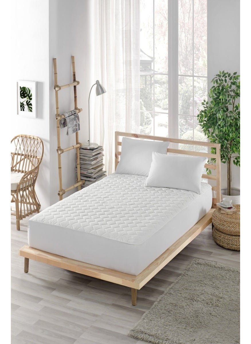 Ely Parker - Silent Cotton Mattress Protector Quilted Fitted Single Double Baby Mattresses - Image 1
