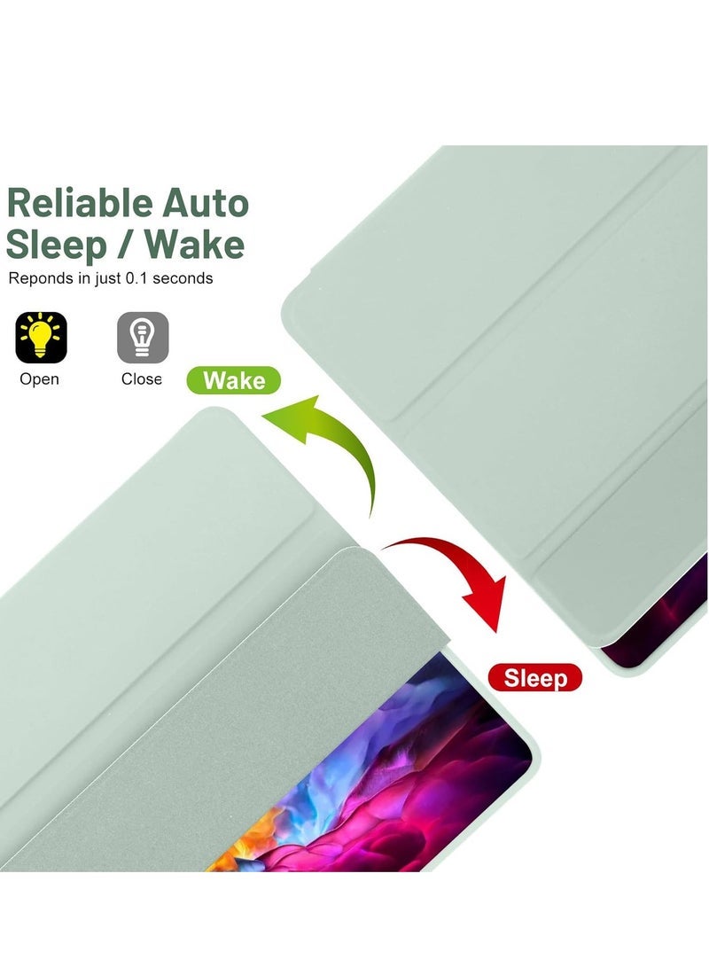 ELTRAZONE Slim Smart Case for Samsung Galaxy Tab A9 Plus | Auto Sleep/Wake Cover with Pencil Holder & Soft TPU Back | Lightweight Protective Tablet Cover – Light Green - Image 2