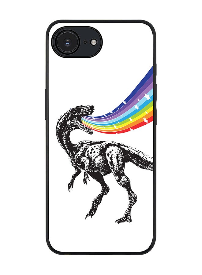 Stylizedd For Apple iPhone 16e Case,Slim fit Camera Protection, Shockproof Thin Phone cover  - Rainbow Dino - Image 1