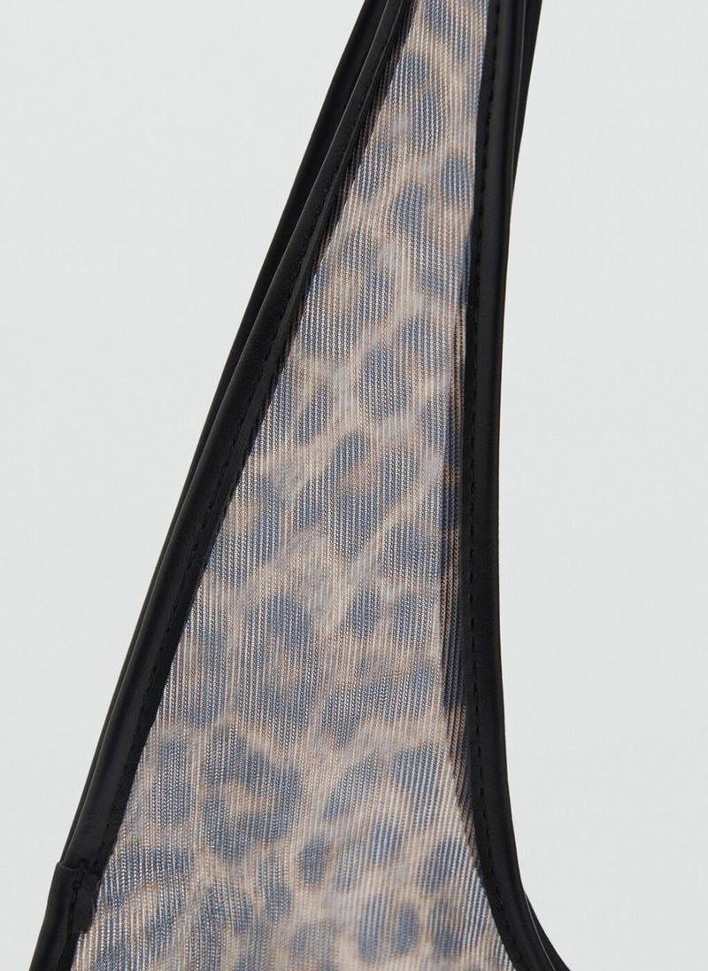 MANGO Semi-Sheer Leopard Handbag  - Image 4