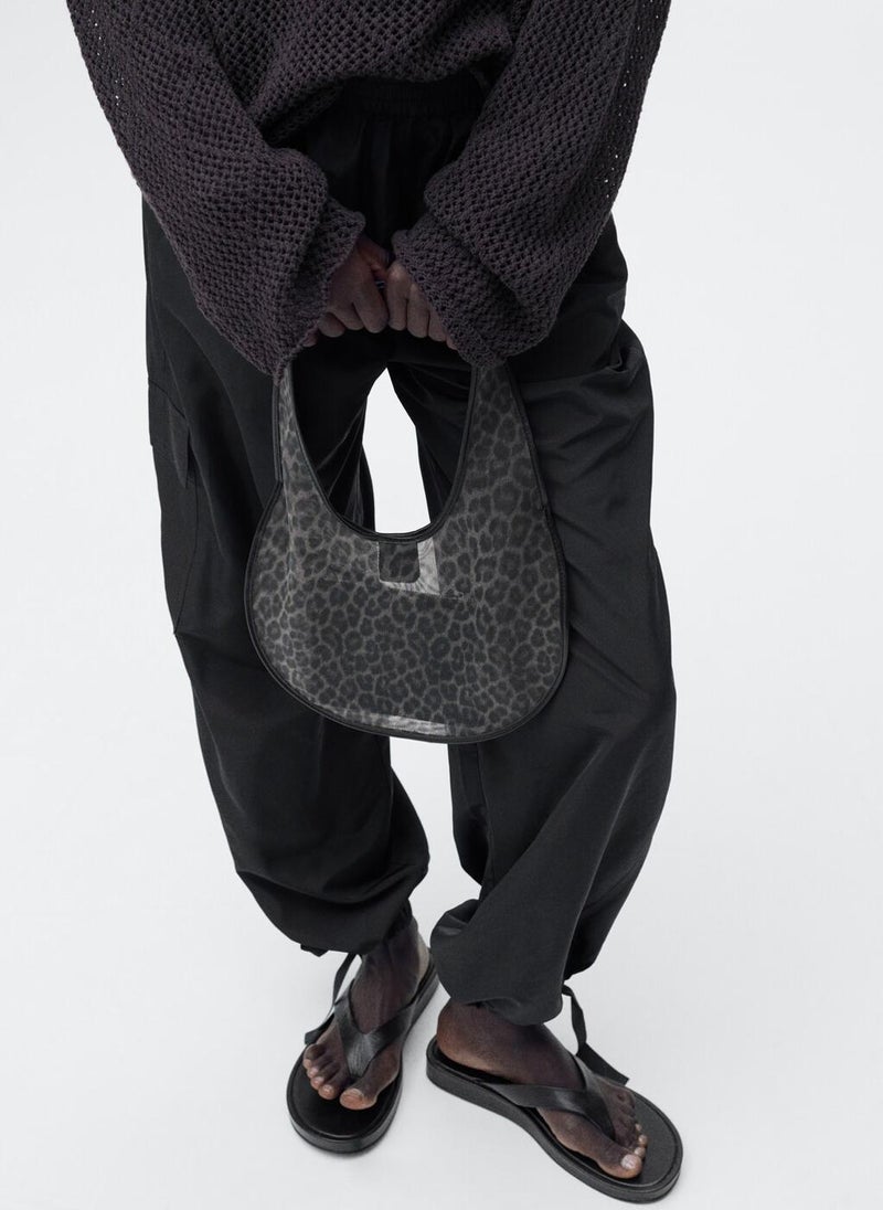 MANGO Semi-Sheer Leopard Handbag  - Image 5