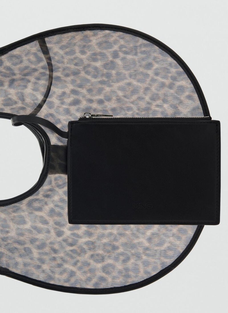 MANGO Semi-Sheer Leopard Handbag  - Image 3