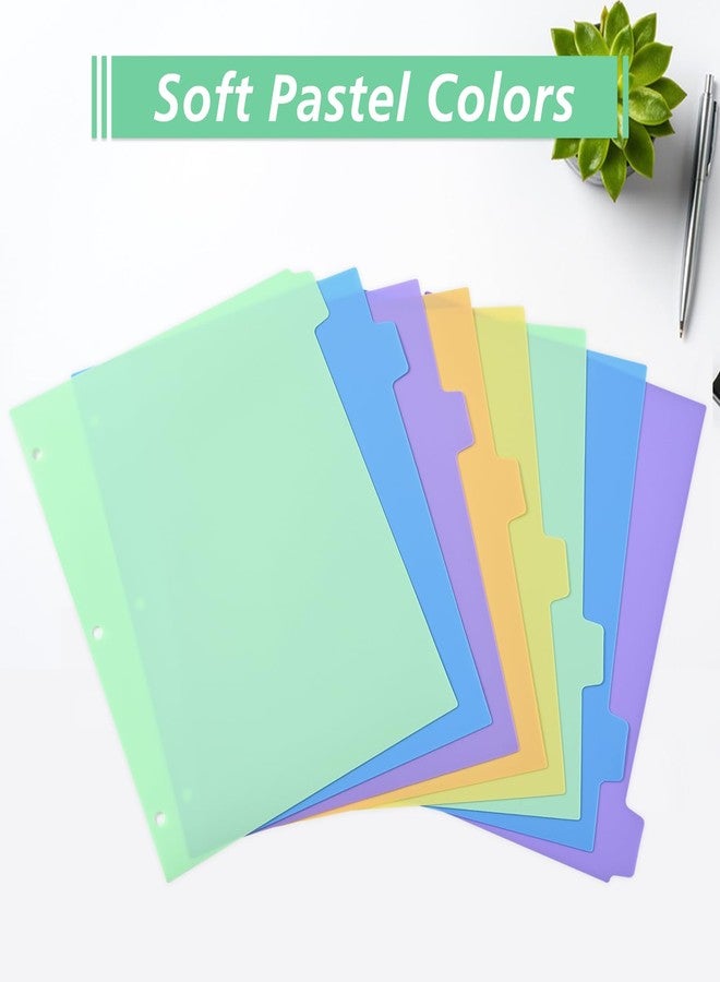 XRUNMIX 8-Tab Binder-Dividers with Tabs, Write & Erase Divider Tabs for 3 Ring Binders with 3 Holes 8 Pastel Colors, 16pcs, (8 Tabs-2 Pack) - Image 3