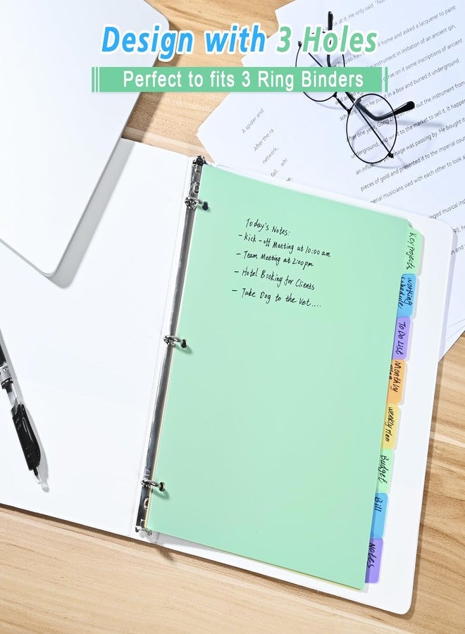 XRUNMIX 8-Tab Binder-Dividers with Tabs, Write & Erase Divider Tabs for 3 Ring Binders with 3 Holes 8 Pastel Colors, 16pcs, (8 Tabs-2 Pack) - Image 5