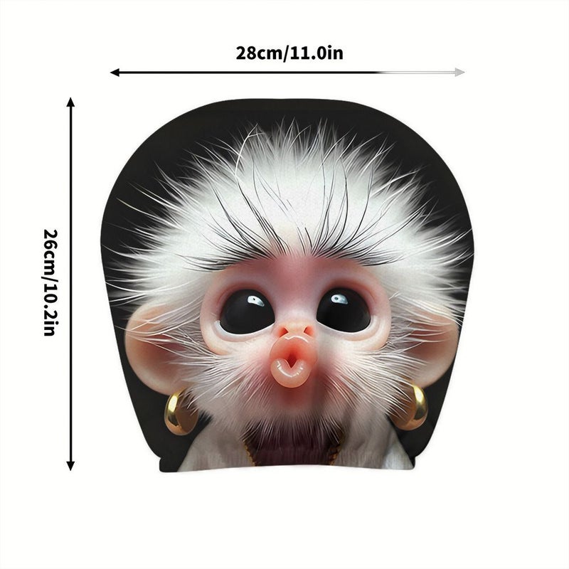 2 Pcs Cartoon Cute Printed Car Headrest Covers Elastic Universal Fit Interior Decoration - Image 3