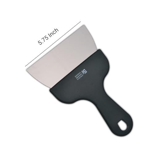 HS WORLD OF HORECA ESSENTIALS HS 5.75 Inch Professional Chocolate Scraper with Medium Handle | Japanese Grade | Stainless Steel for Home and Commercial Use | Black | SUS420J2 - Image 2