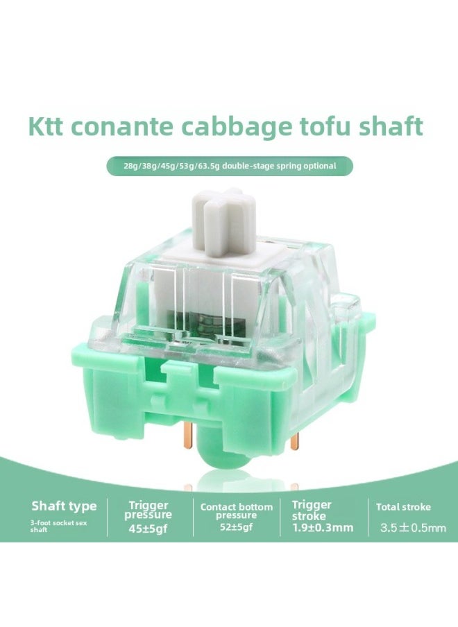 Generic - KTT Cabbage Tofu Shaft Mechanical Keyboard Shaft Switch Customized DIY Accessories Can Be Thick Processing Spot-Color:[transparent Cover/artificial Moisturizing/53g Double-stage Spring] 100 Pieces (canned) - Image 1