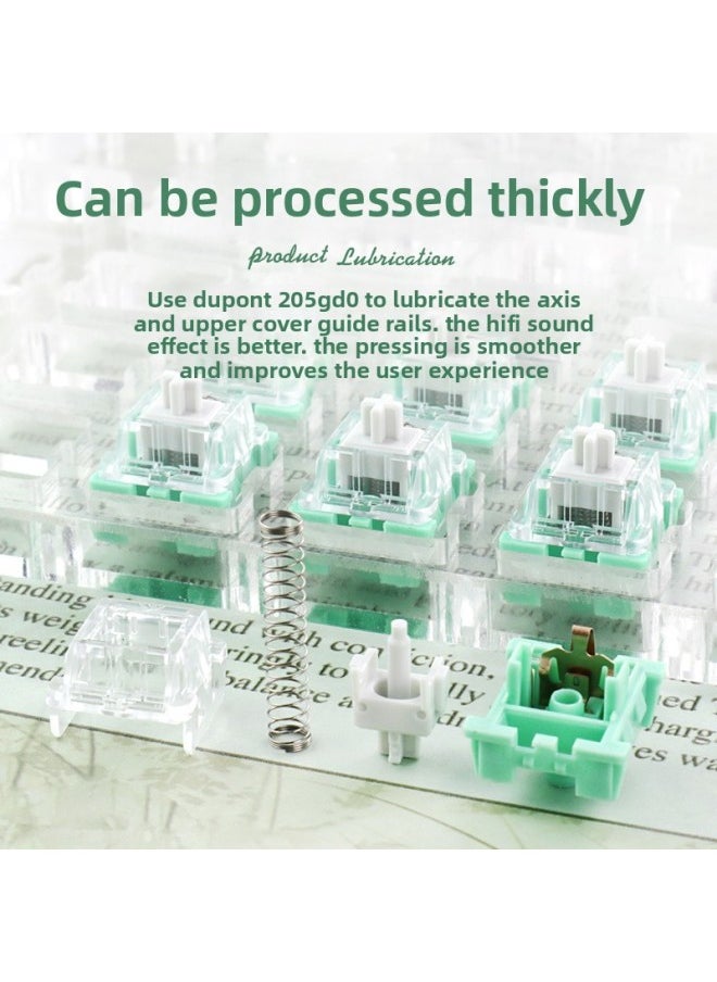 Generic - KTT Cabbage Tofu Shaft Mechanical Keyboard Shaft Switch Customized DIY Accessories Can Be Thick Processing Spot-Color:[transparent Cover/artificial Moisturizing/53g Double-stage Spring] 100 Pieces (canned) - Image 1