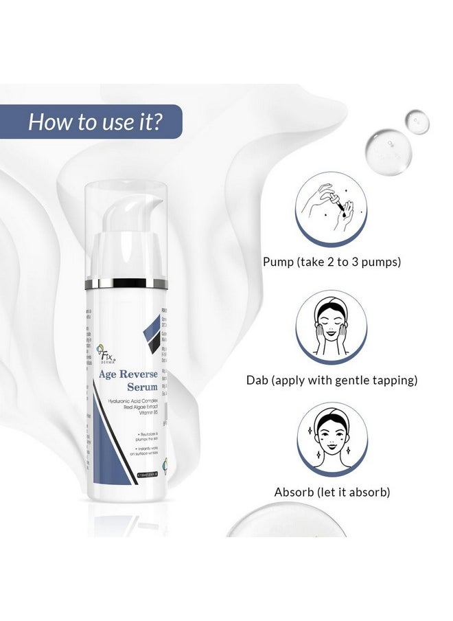 FIXDERMA 5% Hyaluronic Acid Serum, Age Reverse Serum For Glowing Skin, Anti Aging Face Serum For Unisex Improves Fine Lines, Wrinkles & Age Spots, Glowing Serum For Face - 30Ml  - Image 3