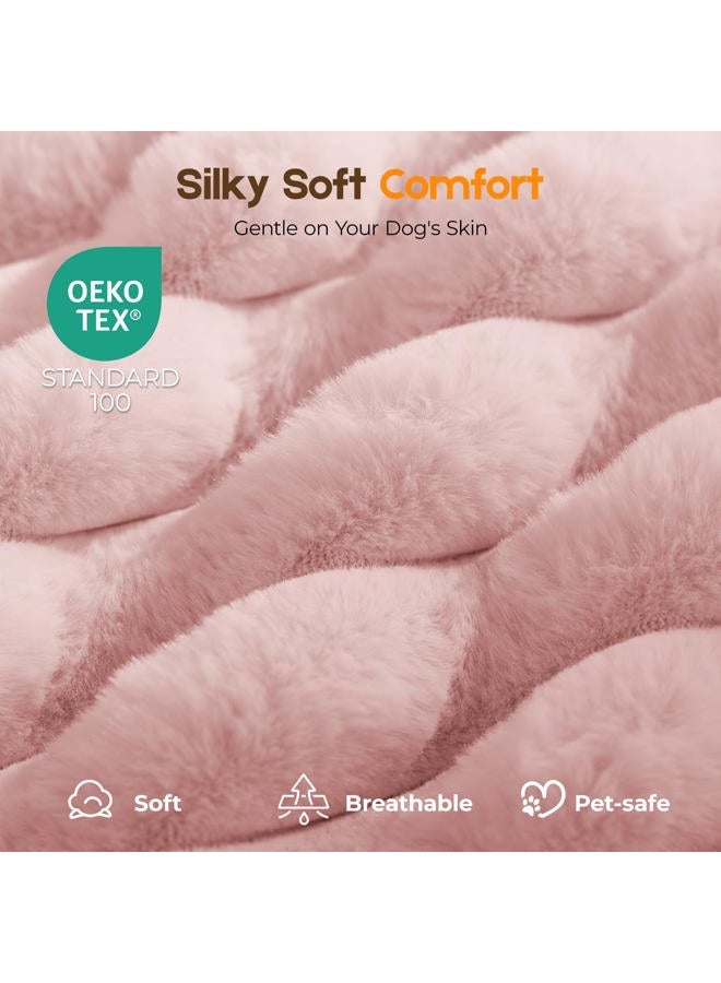 DOPEDIO Orthopedic Dog Bed for Large Dog, Waterproof Pet Bed,Non-Slip Bottom and Egg-Crate Foam with Removable Washable Cover Crate Bed,Pink,36"x27"x3" - Image 2