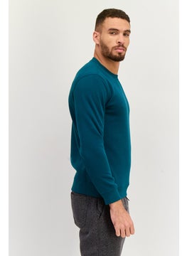 Champion Men Sportswear Fit Long Sleeves Outdoor Sweatshirt, Teal Green  - Image 3