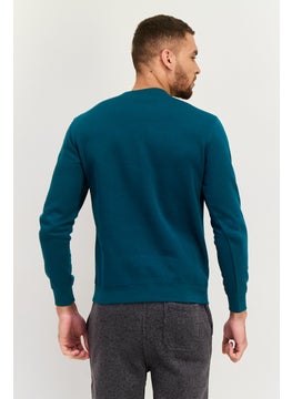 Champion Men Sportswear Fit Long Sleeves Outdoor Sweatshirt, Teal Green  - Image 2