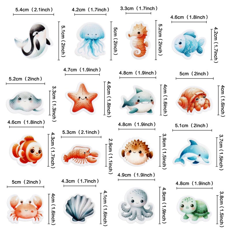 Ercadio 48 Pcs Edible Ocean Animal Cupcake Toppers Under the Sea Turtles Octopus Cupcake Drink Topper Picks Seahorse Coral Cake Decorations for Under the Sea Theme Baby Shower Birthday Party Supplies - Image 2