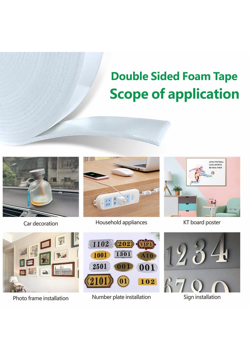 Zikra 2 Pcs Double Sided Foam Tape Outdoor and Indoor Heavy Duty Strong Weatherproof Adhesive Tape Used for Interior Decoration, Wall Installation, Car Decoration, Craft Making, Handmade(33 FT) - Image 3