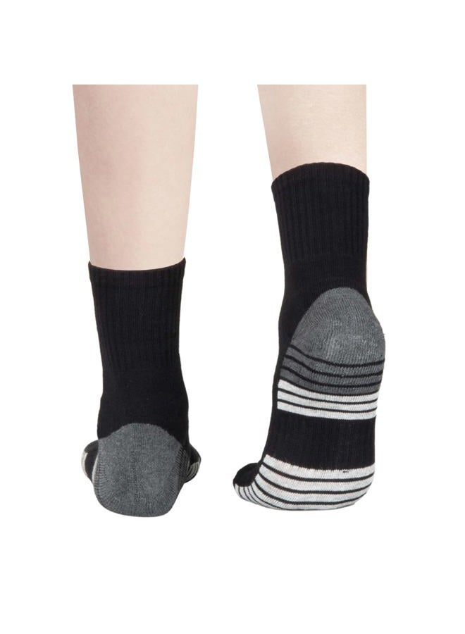 YUEDGE Mens Cushioned Black Cotton Crew Socks For Men Size 9-11, Moisture Wicking Casual Work Everyday Gym Golf Training Athletic Socks, 5 Pairs - Image 3