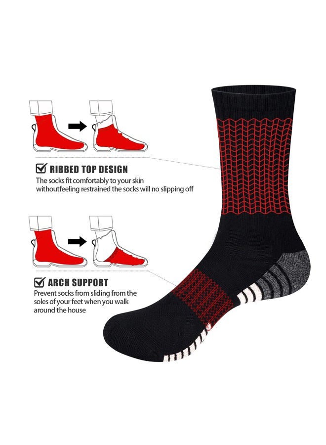 YUEDGE Mens Cushioned Black Cotton Crew Socks For Men Size 9-11, Moisture Wicking Casual Work Everyday Gym Golf Training Athletic Socks, 5 Pairs - Image 2