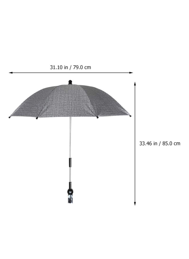 KASTWAVE - Baby Stroller Umbrella - Wheelchair Pushchair Parasol with UV Rays and Rain Sun Shade Cover. Clamp-On Rain Canopy for Wheelchair, Pushchair, Baby Stroller, and Bleacher (85cm,Grey) - Image 1