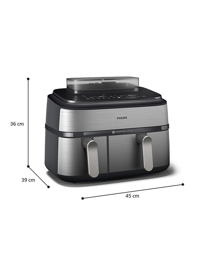 Philips 5000 series Dual Basket Airfryer with Steaming function,9L capacity,12 presets and 19 different ways to cook,Shake reminder for better cooking,steam cleaning-NA555/09 9 L 2750 W NA555/09 silver - Image 5