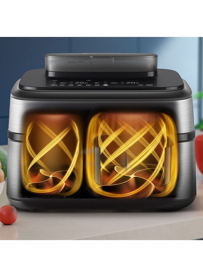 Philips 5000 series Dual Basket Airfryer with Steaming function,9L capacity,12 presets and 19 different ways to cook,Shake reminder for better cooking,steam cleaning-NA555/09 9 L 2750 W NA555/09 silver - Image 2