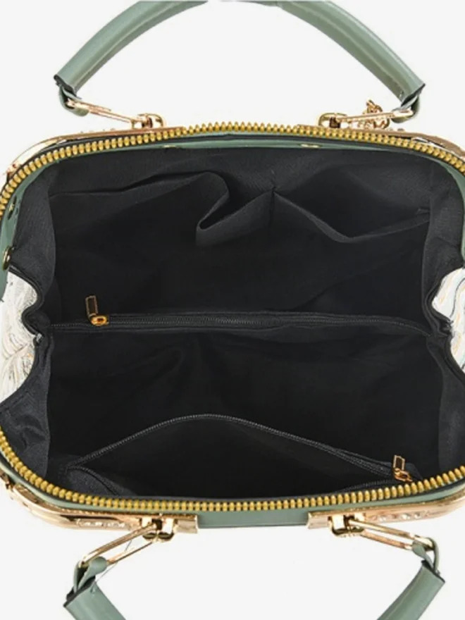 Take Two  All Over Print Dual Handle Zip Closure Handbag with Adjustable Strap for Women | Best Price UAE