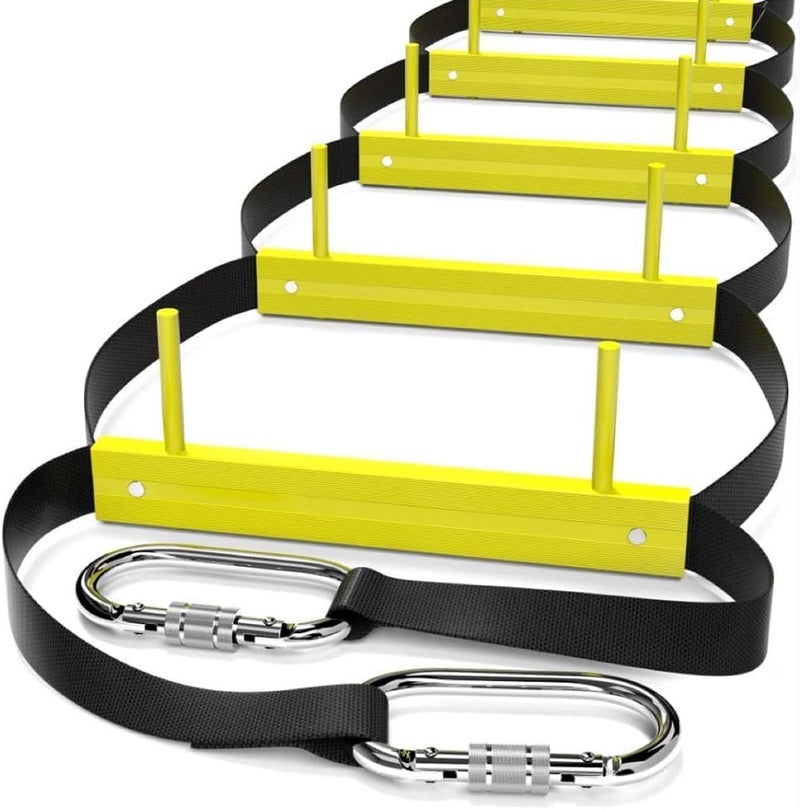 ISOP Fire Rescue Ladder 2 Story 13 Foot with Mounting Anchors | Retractable Ladder for 2 Story Homes | Compact & Portable | Hanging Rope Ladders Suitable for Balcony & Windows Escape - Certified - Image 4