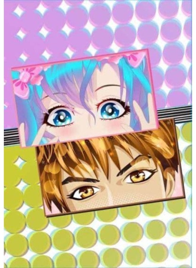 Manga Eyes Dotted Paperback Journal Blank Notebook with Pocket - Paperback