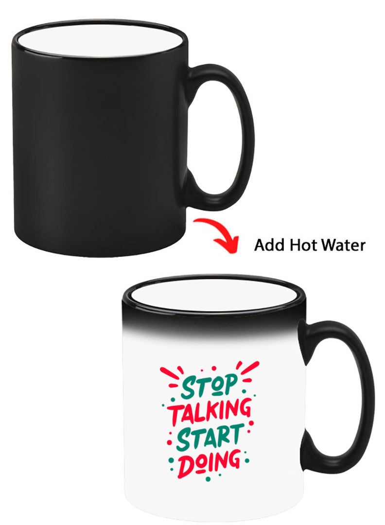 Theodor Color Changing Heat Sensitive Ceramic Mug, Image Revealed When HOT Liquid is Added! stop talking - Image 1