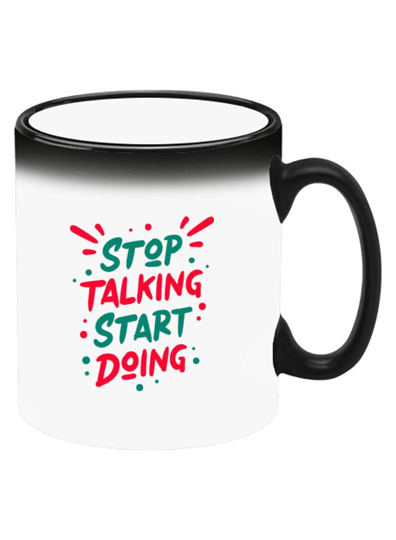 Theodor Color Changing Heat Sensitive Ceramic Mug, Image Revealed When HOT Liquid is Added! stop talking - Image 2