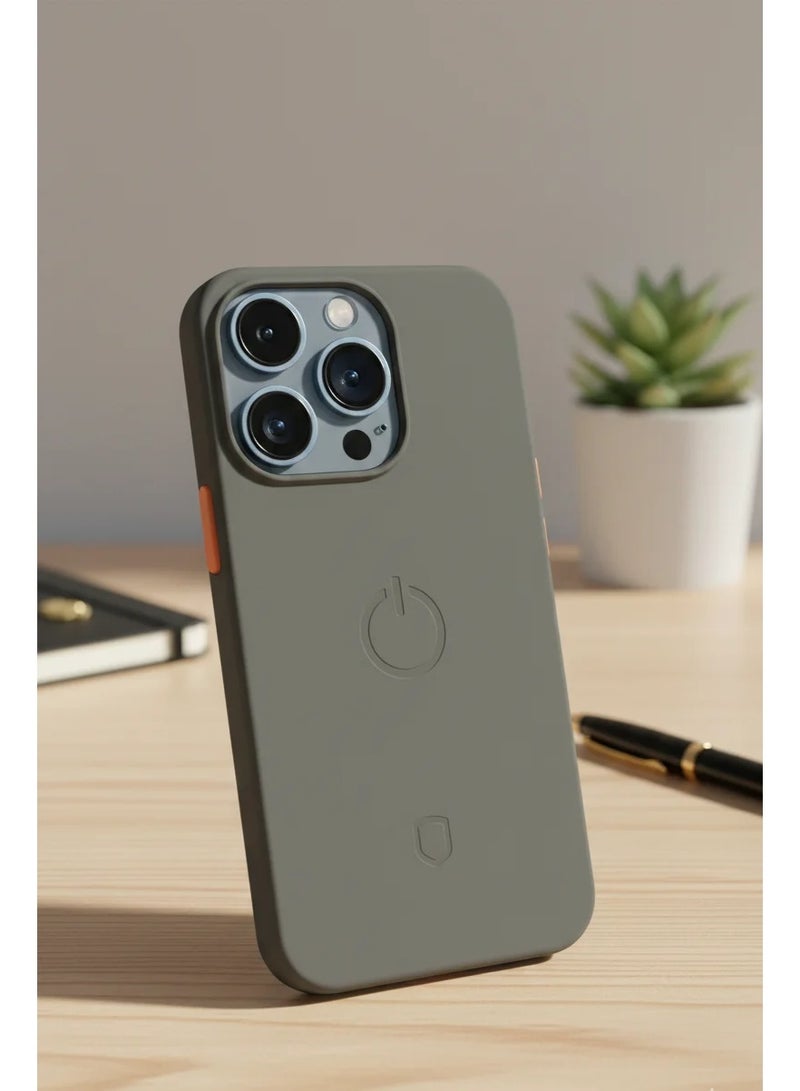 ثلاث ارباع جراب iPhone 13 الفاخر متوافق مع ماج سيف - ملمس سيليكون ناعم وألوان عصرية - Image 4