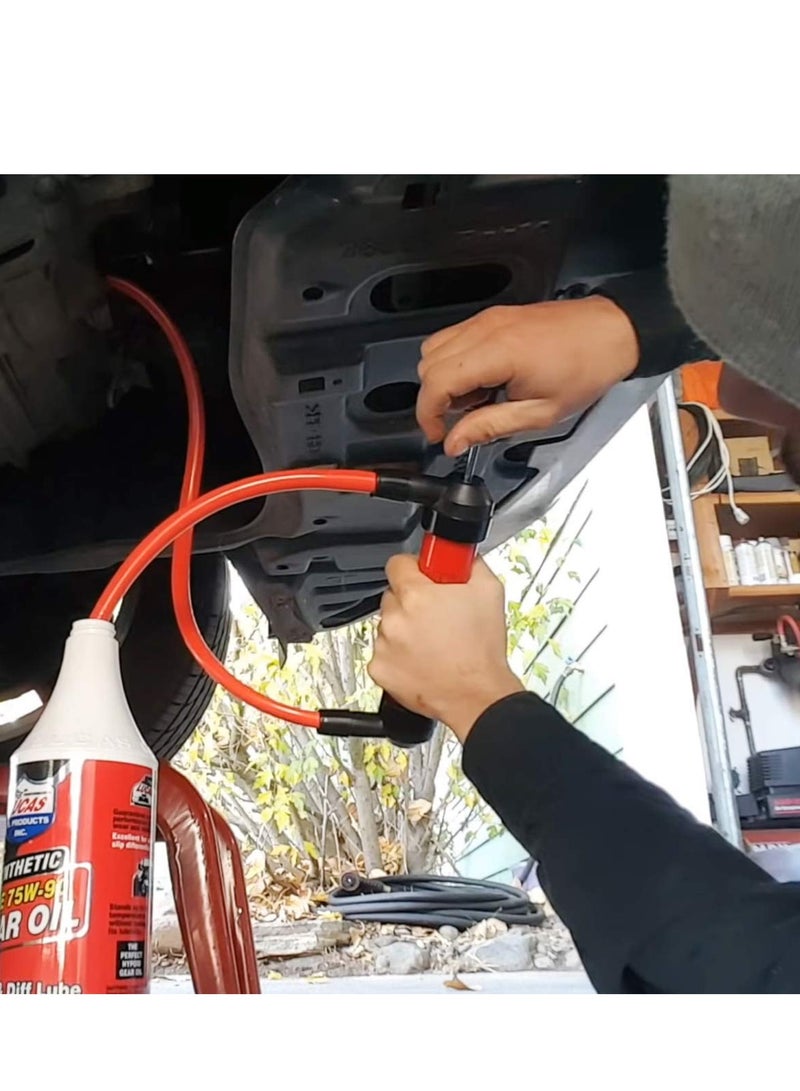 SYOSI مضخة يدوية سيفون، أدوات نقل السوائل، مجموعة مضخة نقل وقود سيفون متعددة الاستخدامات مع خرطومين، مضخة نقل السوائل للمياه والزيت والسوائل والهواء، مناسبة للسيارات والدراجات النارية وماكينات جز العشب - Image 3