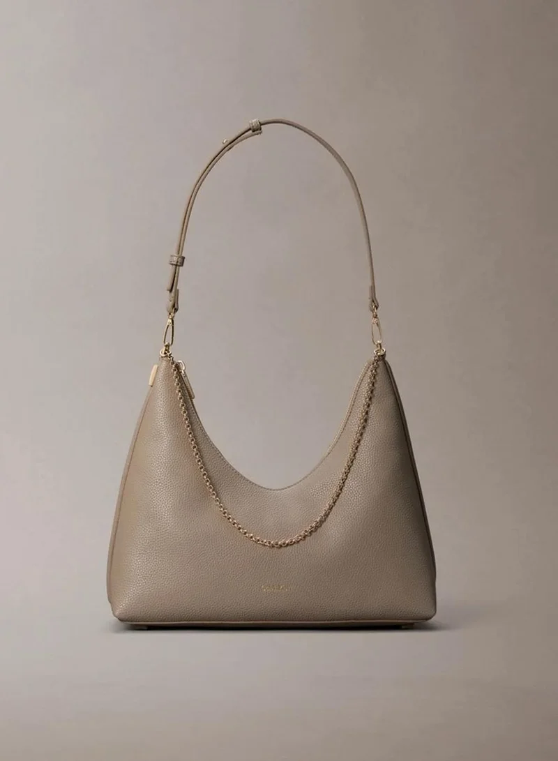 Pebbled Jewellery Chain Hobo Bag