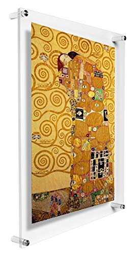 B&NN BNN Double Panel Floating Clear Acrylic Wall Mounted Sign Frame Certificate Frame Wall Photo or Document Frame 85 x 11