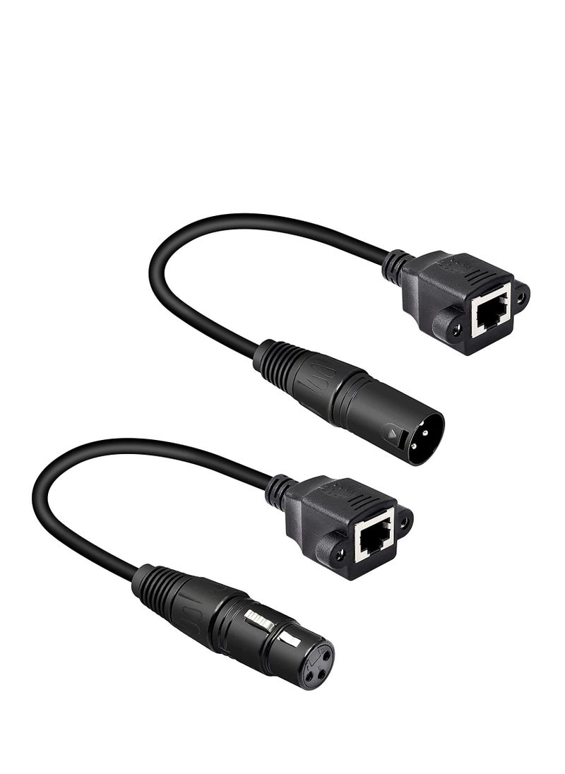 Excefore XLR 3pin to RJ45 Female Adapter Cable, XLR Male Network Connector Extension Cable Use Cat5 Ethernet for DMX-CON Controller Series-1.1Ft  - Image 1