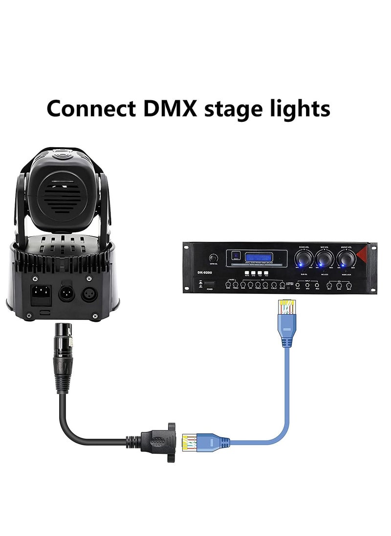 Excefore XLR 3pin to RJ45 Female Adapter Cable, XLR Male Network Connector Extension Cable Use Cat5 Ethernet for DMX-CON Controller Series-1.1Ft  - Image 2