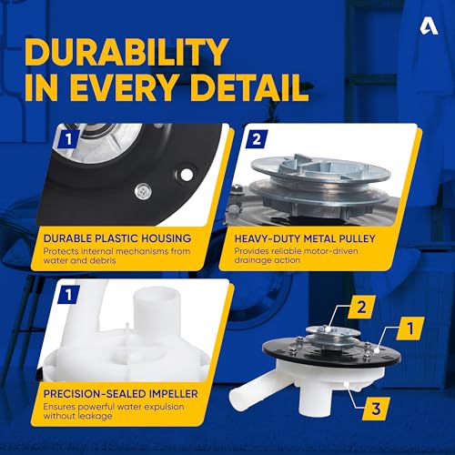 Canamax 35-6780 21001906 Washer Drain Pump with Pulley - Compatible with Maytag Admiral Magic Chef Amana - Replaces 35-6434 35-6465 35-5766 WP35-6465 WP35-6780 AP6008663 21001873 21002240 LP128 - Image 3