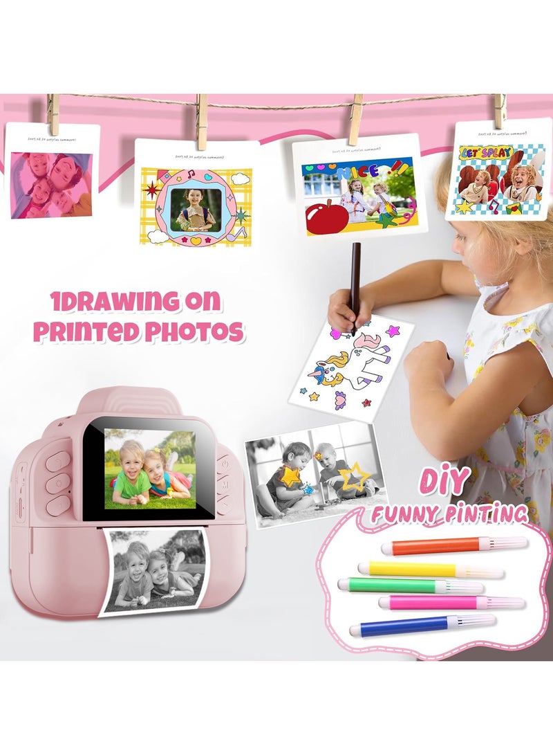 Kids Camera, 1080P Instant Printing Dual Camera, Photo Video, 2.4 Inch IPS LCD Screen, Built-in 1800mAh Battery, 32G TF Card, Birthday Festival Gift for Kids  - Image 4