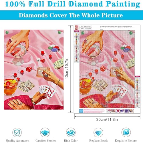 KICHANG 12 Pack Vintage Poker Diamond Art Kits for Adults Beginner,DIY Modern Diamond Painting 5D Round Full Drill Diamond Dots Gem Art Crafts with Tools,Funny Crafts for Home Wall Decor&Gift-12x16in - Image 4