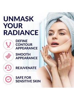 Stylia Stylia Double Chin Mask - V Line Chin Strap - Lifting Collagen Face Mask with Hyaluronic Acid & Aloe Vera - Face Lift Tape Jawline Shaper - Self Care Gifts for Women - Face Masks Skincare - 7PC  - Image 3