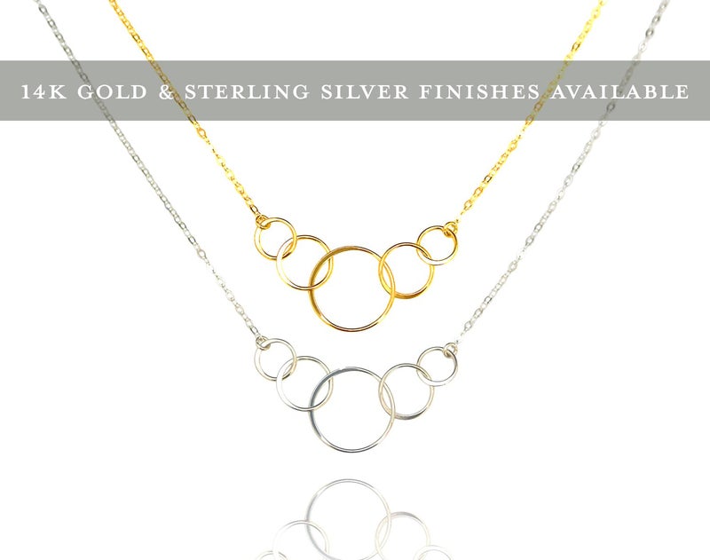 EFYTAL 50th Birthday Gift for Her, Gold Plated 5 Circle Necklace, 50th Birthday Gifts For Women, Cool Gifts for 50 Year Old Woman, 50th Birthday Decorations, 50th Birthday Gift Ideas (14k Gold Plated) - Image 3